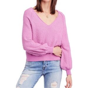 Pink free people sweater